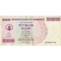 ZIMBABWE  FIFTY  MILLION  DOLLARS     BEARER  CHEQUE     AE5835798