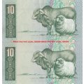 WOW    ***  GPC DE KOCK  2 X  R10  NOTES  IN SEQUENCE  ***        SET085