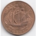1953      HALF PENNY    COIN    GREAT BRITAIN                 SUN9617