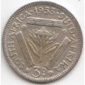 1953   THREEPENCE COIN SILVER   SA                SUN10215*