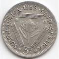 1955  Threepence Coin   SILVER                SUN10306