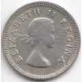 1953   THREEPENCE COIN SILVER   SA                SUN10335