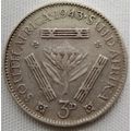 1943  THREEPENCE Coin   SILVER                SUN10369