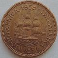 1958  HALF  PENNY    COIN        SA                       SUN11180