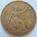 1930 -   ONE PENNY COIN   United Kingdom         SUN11406