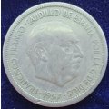 1957  5 Pesetas Coin      Spain          SUN12031*