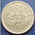 1990 -   FIVE Pence Coin      United Kingdom         SUN12324*