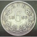 1896  SIXPENCE   SILVER  COIN         SUN12656*