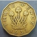 1937 -   THREE Pence Coin      United Kingdom         SUN12754*