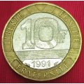 1991  10 Francs  Coin      France          SUN13241*