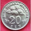 2001  20 Sen COIN      Malaysia         SUN13308*