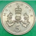 1975 -   FIVE NEW Pence Coin      United Kingdom         SUN13418*