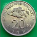 2002     20 Sen COIN      Malaysia         SUN13439*