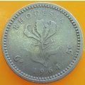 1964     FIVE CENT / 6D  COIN       Rhodesia               SUN13517*