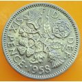 1958 -   SIX  Pence Coin      United Kingdom         SUN13518*