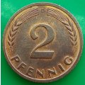 1950  2 Pfennig COIN      Germany        SUN13525*