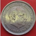 1957  25 Pesetas Coin      Spain          SUN13529*