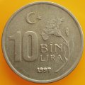 1997  10000 Lira Coin    Turkey         SUN13540*