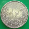 1897  SIXPENCE  COIN    Silver (.925)     SUN13576*