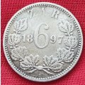 1897  SIXPENCE  COIN    Silver (.925)     SUN13637*