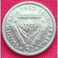 1952  Threepence Coin   SILVER                SUN13680*
