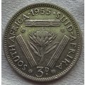 1955  Threepence Coin   SILVER                SUN13717*