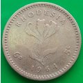 1964     FIVE CENT / 6D  COIN       Rhodesia               SUN13722*