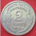 1947     2 Francs  Coin      France          SUN13812*