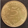 1980  5 Centimes Coin      France          SUN14084*