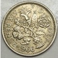 1966 -   SIX  Pence Coin      United Kingdom         SUN14190