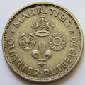 1970  Quarter Rupee Coin     Mauritius       SUN14209