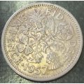 1957 -   SIX  Pence Coin      United Kingdom         SUN14303