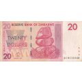 TWENTY DOLLARS    ZIMBABWE     AC0111048      SET088