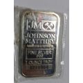 Johnson Matthey 1 ounce troy fine silver bar with serial numer