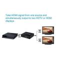 1 to 2 HDMI Splitter Adapter Converter for HDTV, 3D, TV, PC Computer