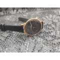 KOMONO Black Leather Strap - MARBLE FACE Watch