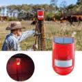 6 LED SOLAR ALARM RED LAMP MOTION SENSOR WARNING SOUND LIGHT WATERPROOF