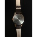 Anne Klein Ladies Gold-Tone Brown Leather Strap 33mm Watch