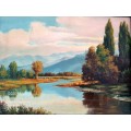 MAGNIFICENTLY FRAMED OLD ORIGINAL OIL ON BOARD BY W. RETIEF - VERRY COLLECTABLE SOUGHT AFTER ART!