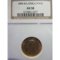 1894 ZAR Gold Pond NGC Graded AU58 | Almost Perfect | RARE THIS NICE |