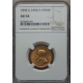 1898 ZAR Gold Pond NGC Graded AU58 | Almost Perfect | RARE THIS NICE |