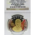 2008 SA Mandela 90th Birthday Medal Half oz Gold 24 Carat NGC Graded PF69 | Fun R1 Start