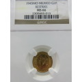 1945 Mexico: ESTADOS UNIDOS MEXICANOS 2 Pesos Gold NGC MS66 Restrike | 1.6666 Grams Gold 22 Carat |