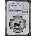 South Africa: Republic Krugerrand 50th Anniversary 1oz Fine Silver of 2017 SP 70 NGC | Perfect