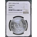 South Africa: Republic Krugerrand 1oz Fine Silver of 2021 MS 69 NGC