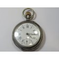 Antique silver pocket watch with horse motif - Working