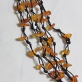 Vintage Amber multi string necklace