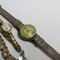 Lot of 11 vintage ladies mechanical watches for spares - Not working