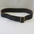 Old Police black leather belt - Length 98 cm