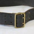 Old Police black leather belt - Length 98 cm